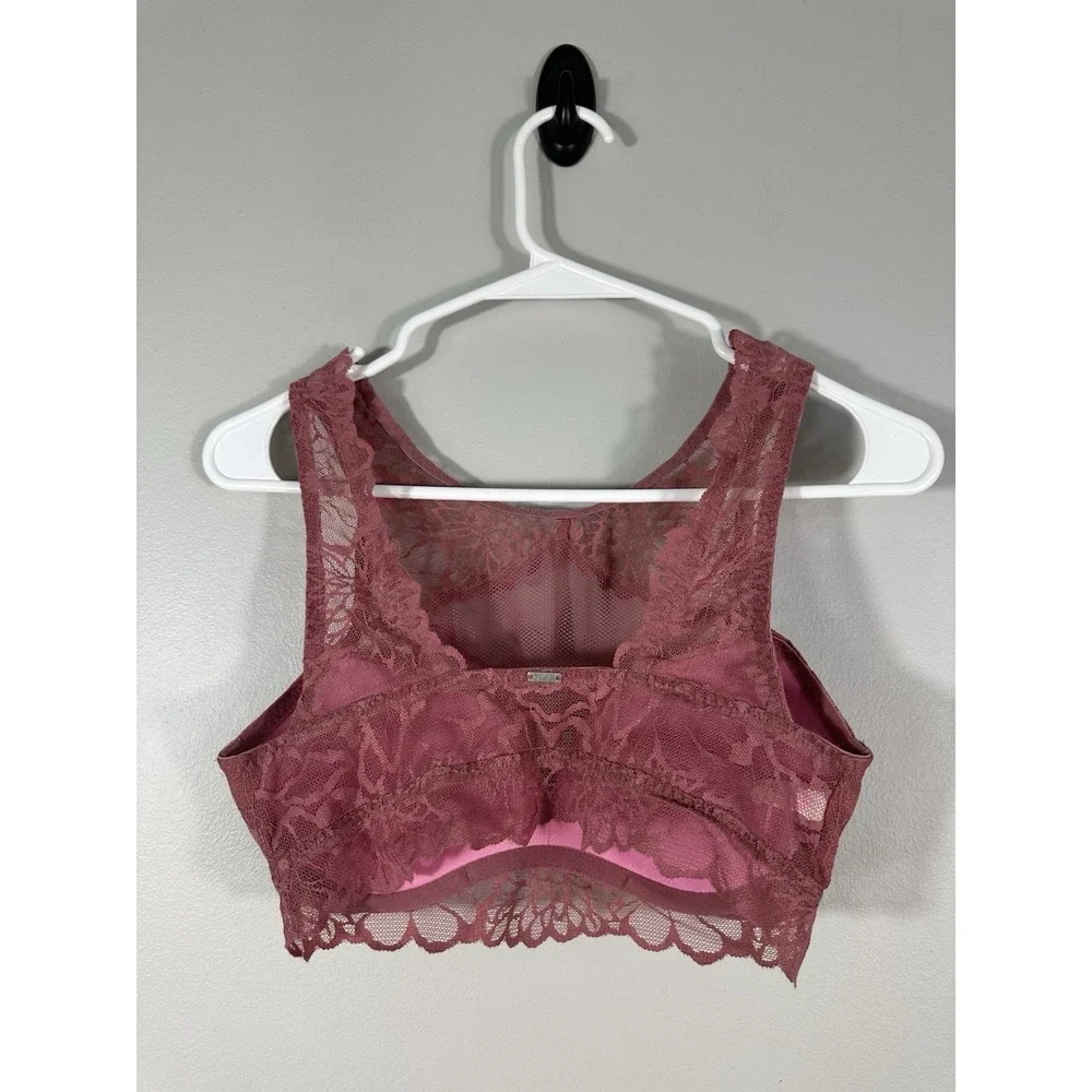 Pink Victorias Secret Bralette Womens‎ Small Dark Pink Push Up Lace